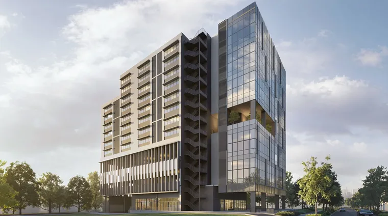 Space Nova B1 industrial development at 21 New Industrial Road — full street-level view with landscaped frontage